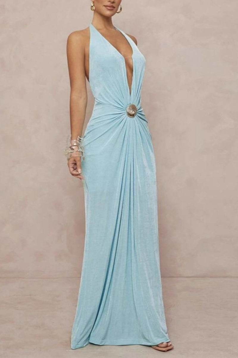 Sheath-Column Maxi Velvet Dress 968509309151 - COCOMELODY